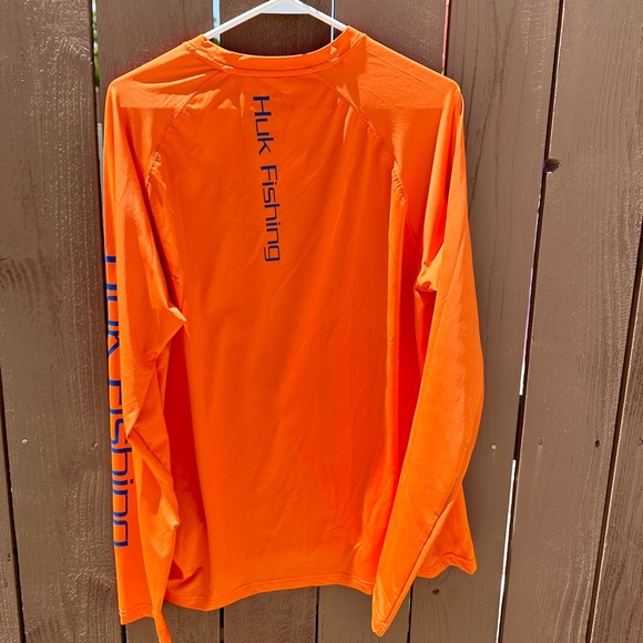 Huk Performance Fishing Long Sleeve Shirt Orange Size Large - Picture 2 of 4